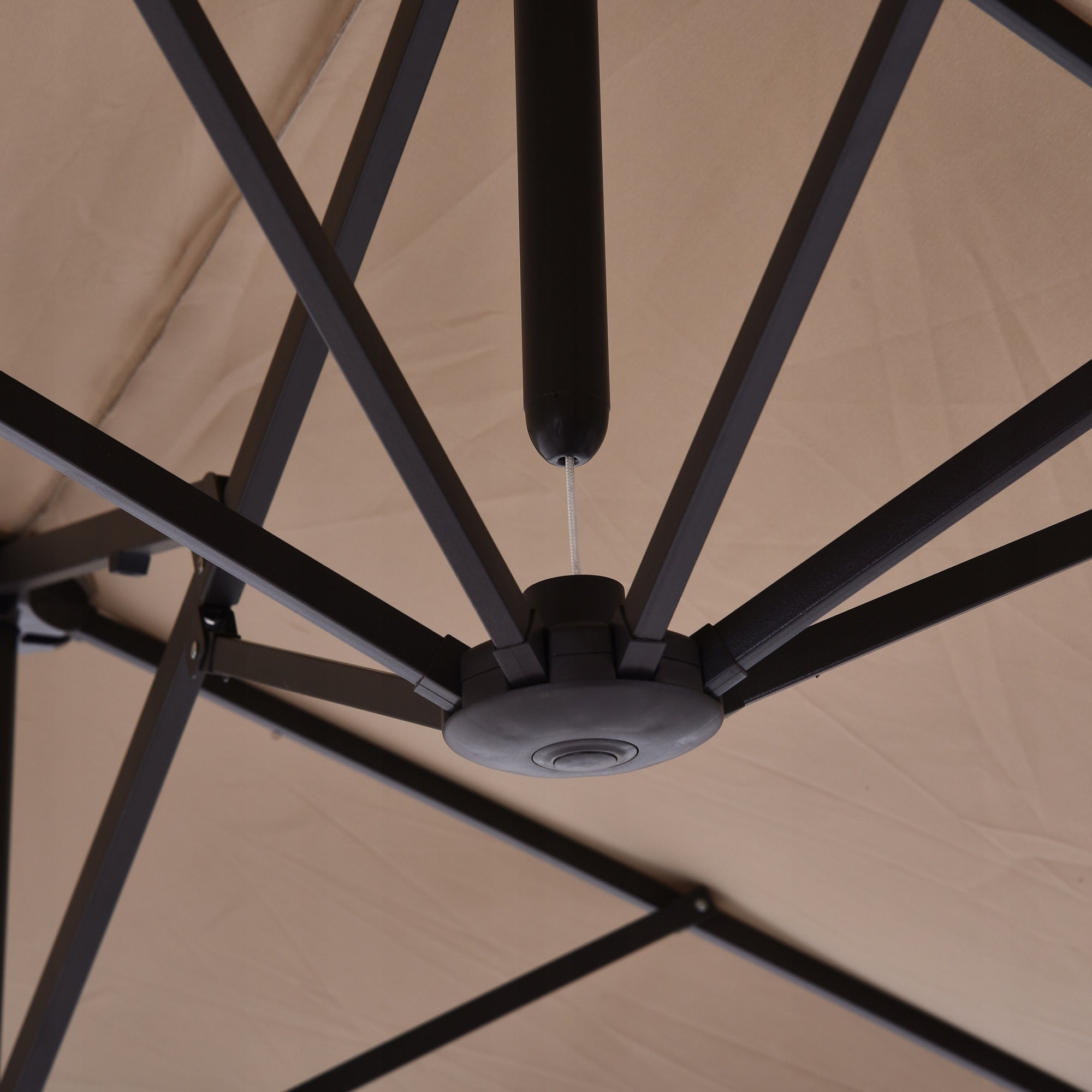Outsunny garden umbrella with crank, light water, 460 x 270 x 240 cm Product height 238 cm