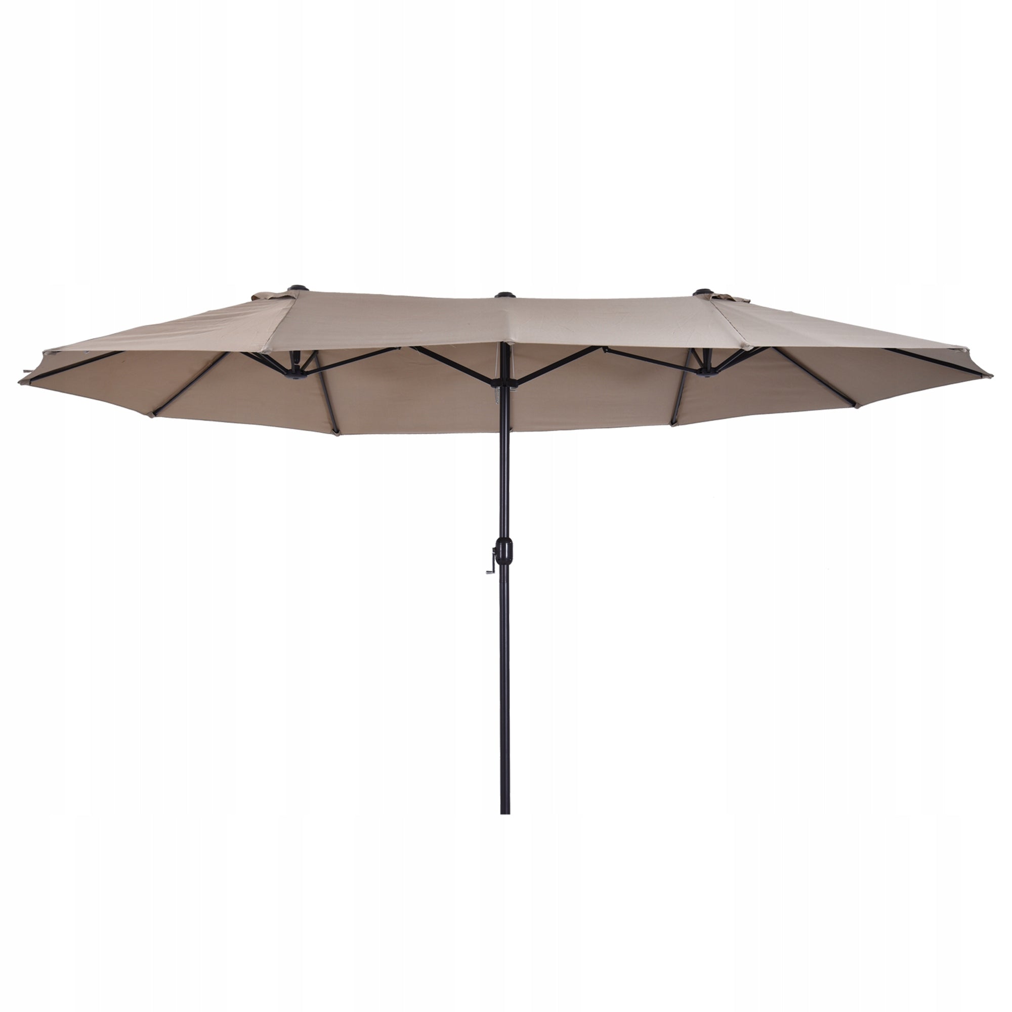 Outsunny garden umbrella with crank, light water, 460 x 270 x 240 cm