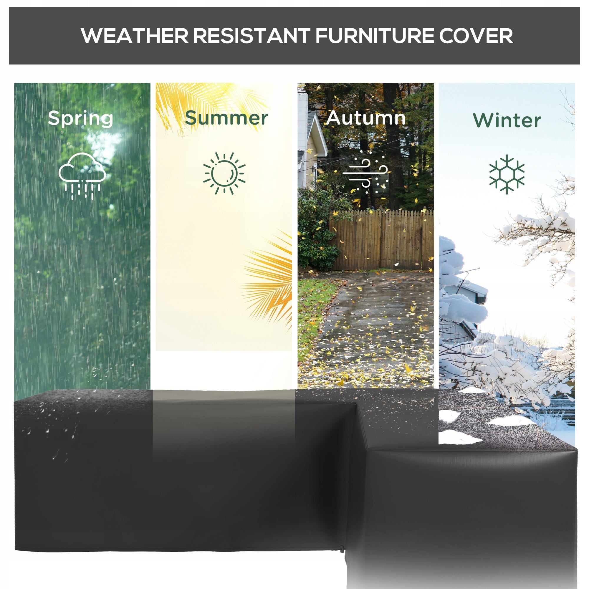 Outsunny outdoor furniture cover L-shaped waterproof, 250x250x79 cm Manufacturer Outsunny