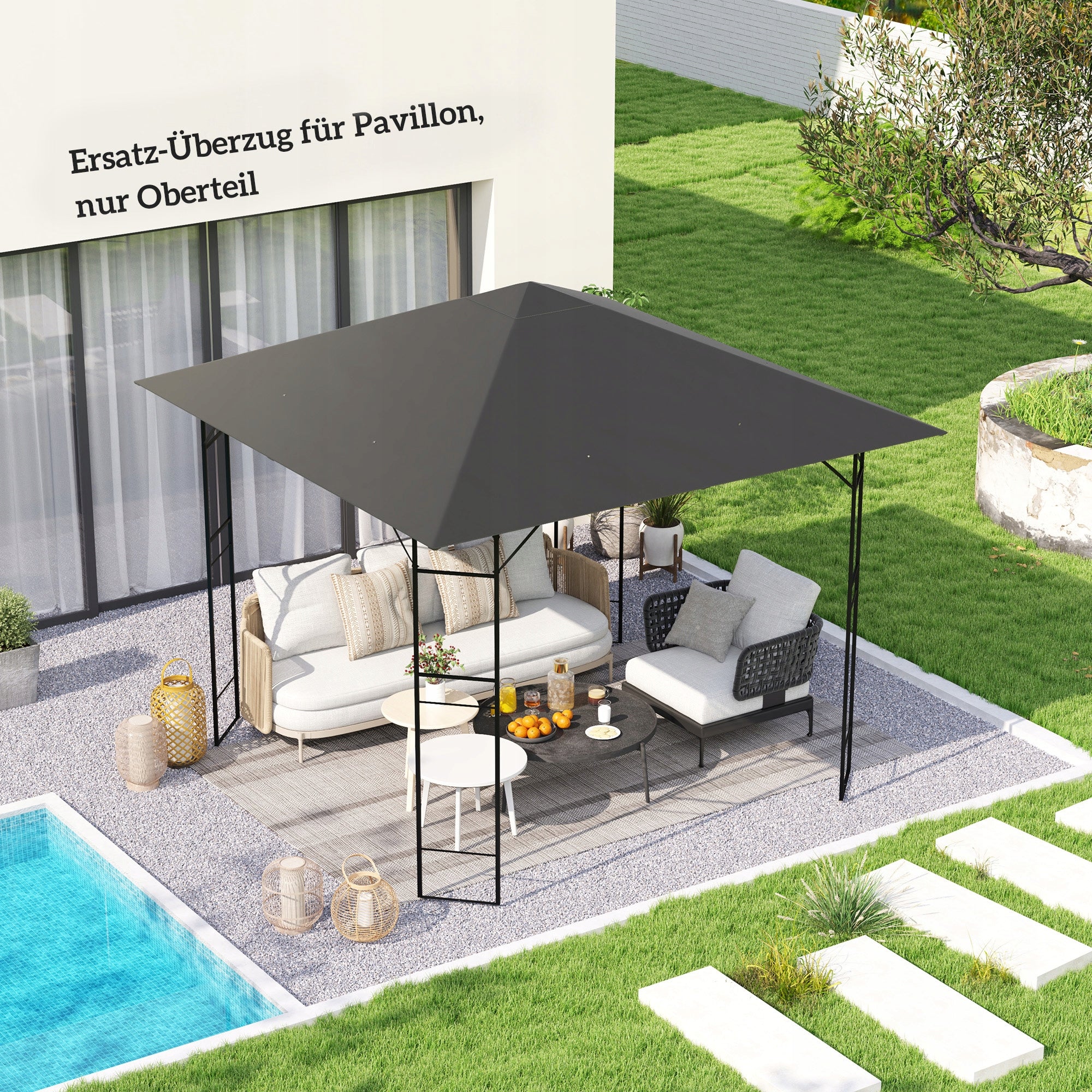Outsunny replacement roof for pavilion 3 x 3 m waterproof pavilion roof Packaging status original