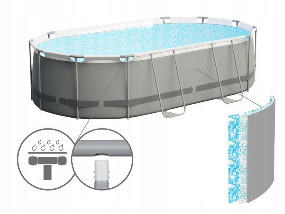 Oval Garden Pool 488x305x107 Framed with Pump Bestway 56448 MODEL2026 Brand Bestway