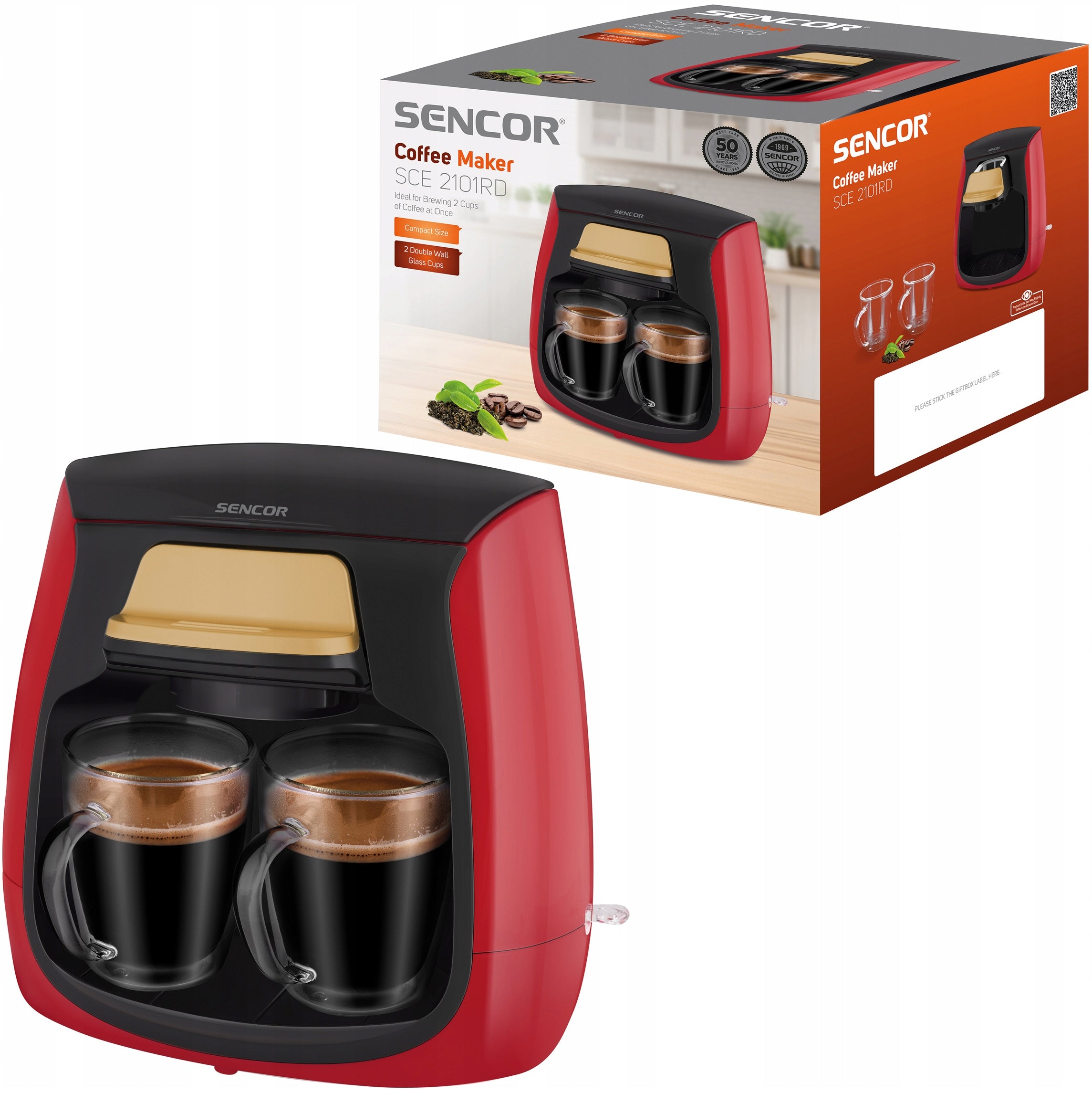 Overflow Coffee Maker Sencor SCE 2101RD 500W