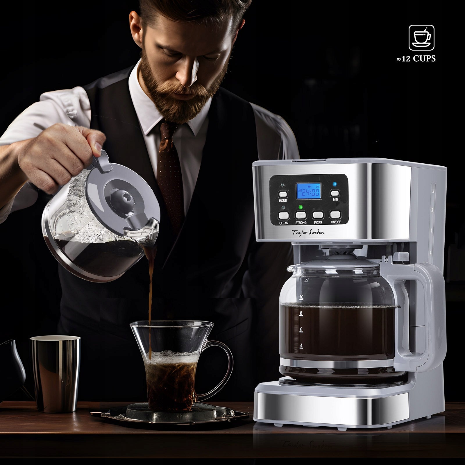 Overflow coffee maker 950W 1,5L maintaining temp Taylor Swoden Manufacturer code B30203NOS