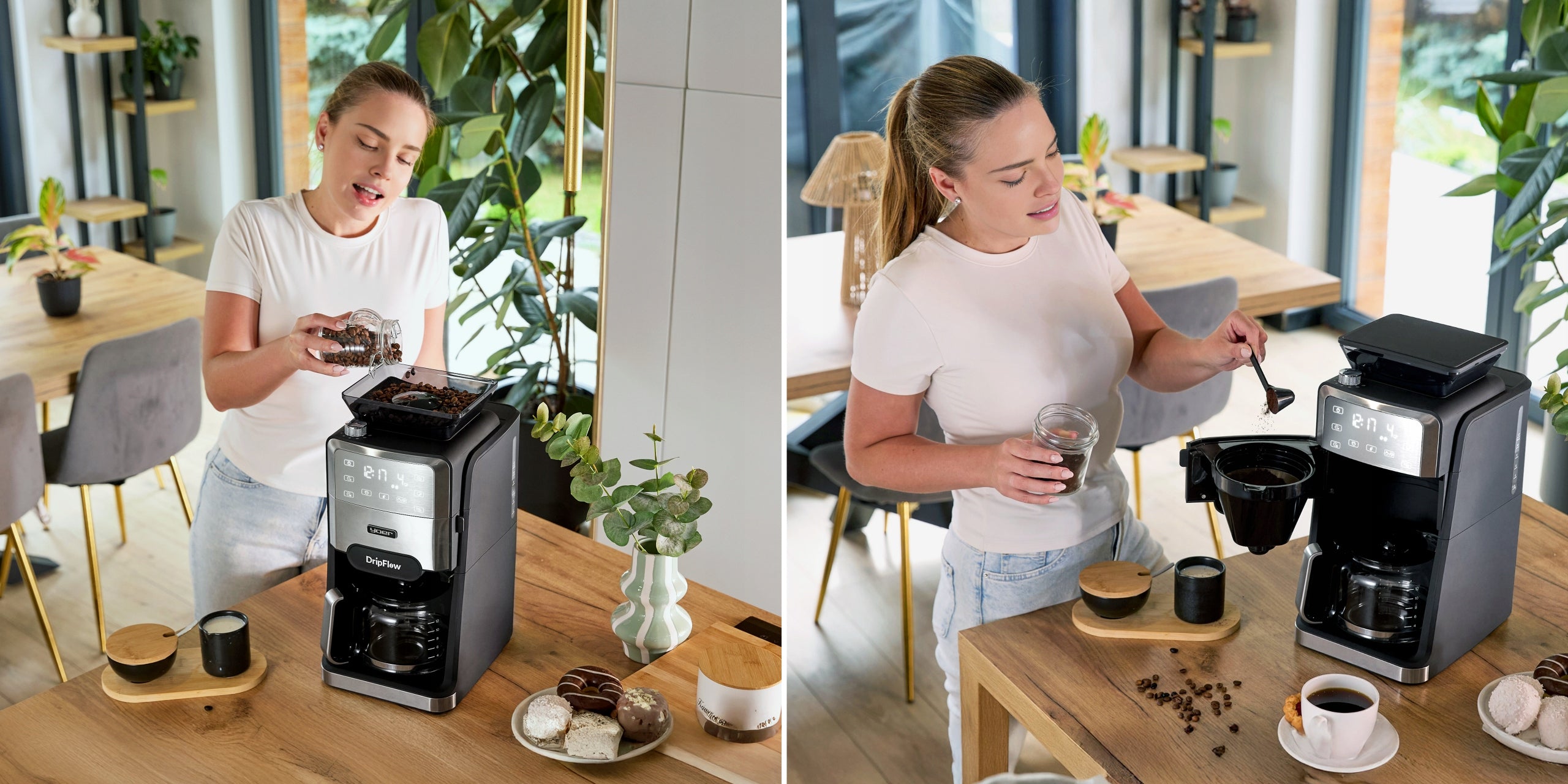 Overflow coffee maker with Yoer 1520W 1,5L +Programmer Packaging status original