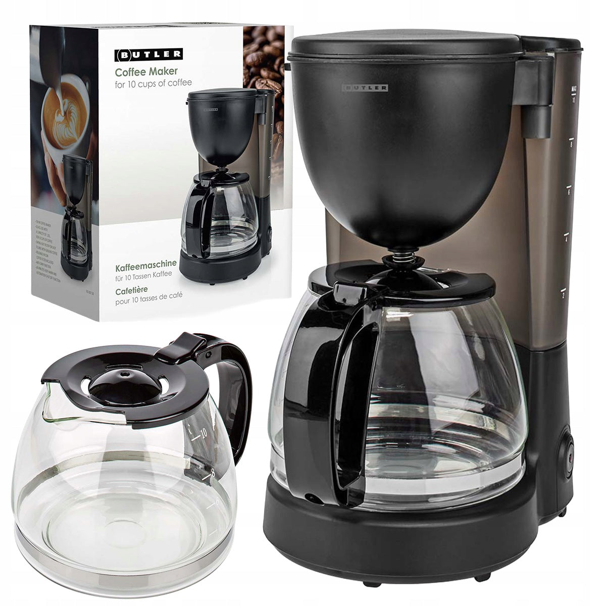 Overflow coffee maker with filter Butler 750W 1,25L glass jug