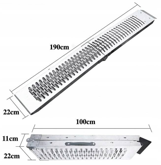 Overrun folding UNITRAILER steel loading ramp for trailer 190 cm Brand Unitrailer
