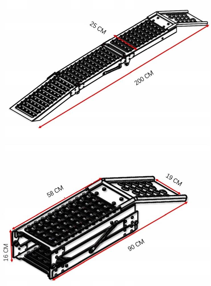 Overrun folding UNITRAILER steel loading ramp for trailer 200 cm Brand Unitrailer