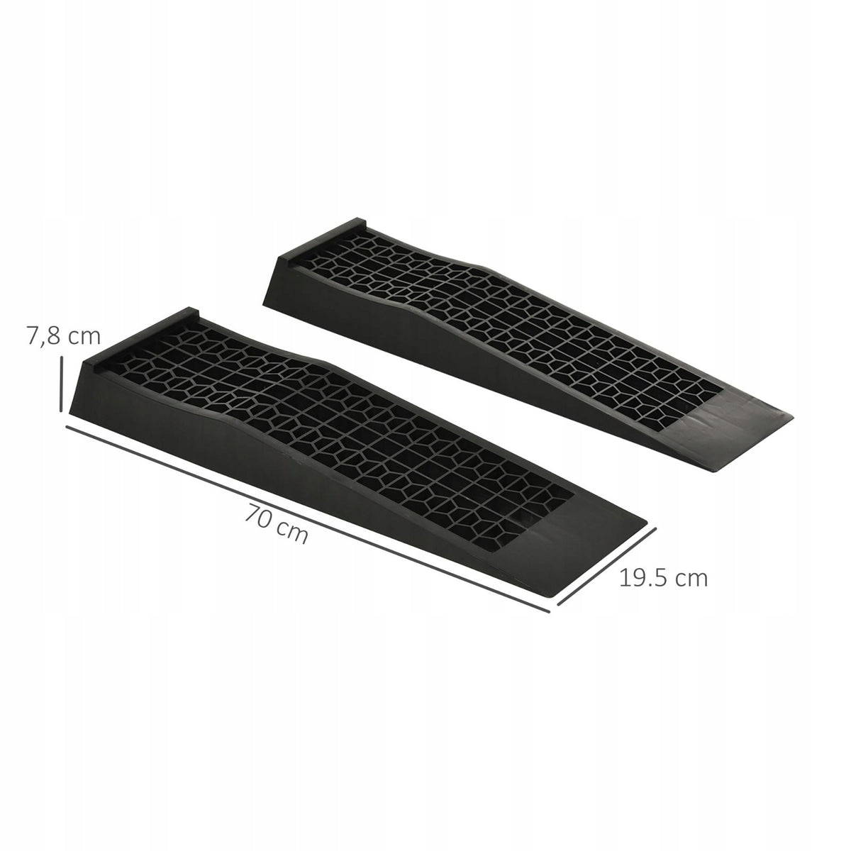 Overrun ramps 2 pieces 70x20x8 cm to 3000 kg black Brand no brand