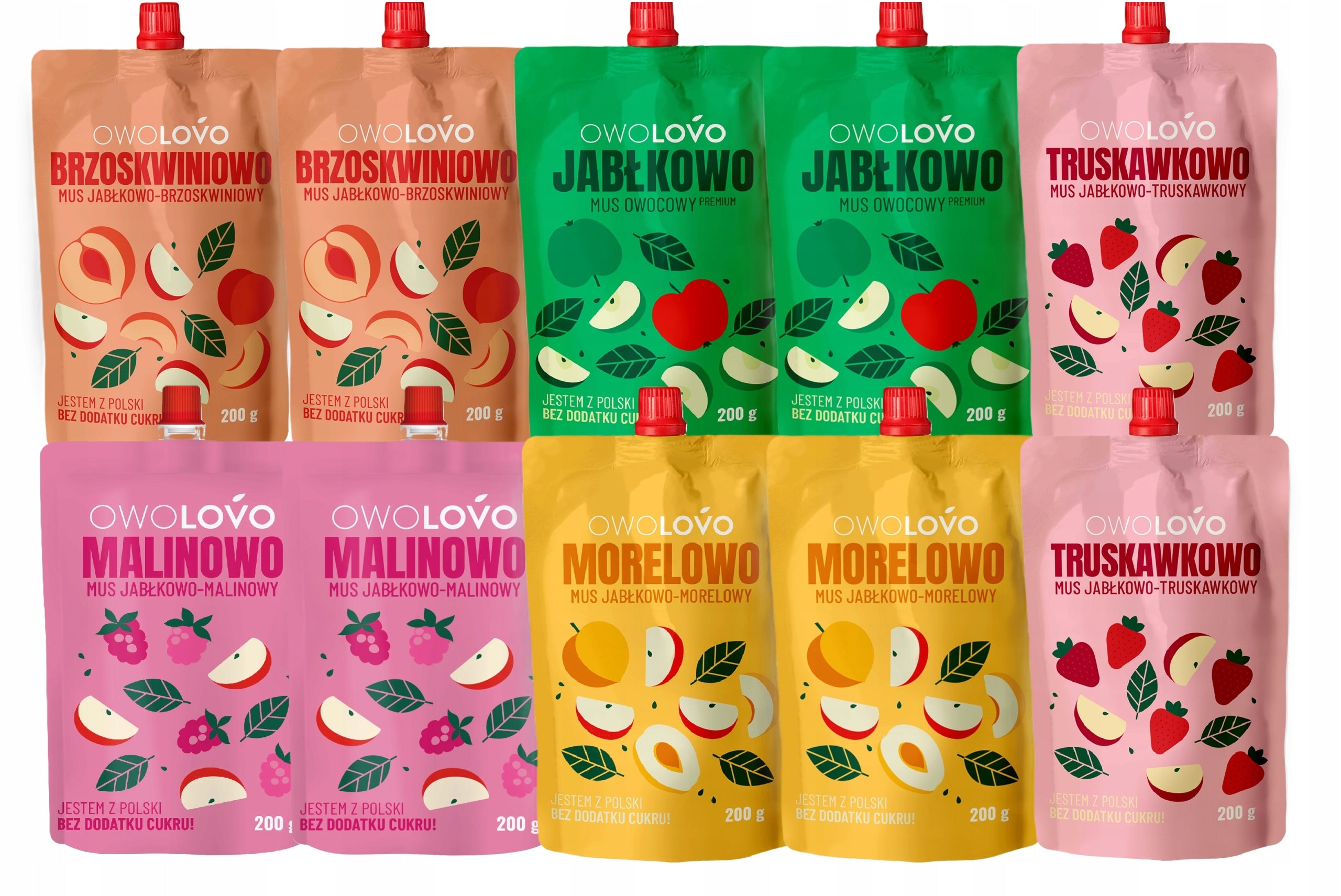 Owolovo Fruit mousses MIX of flavors 10 x 200g (2000g)