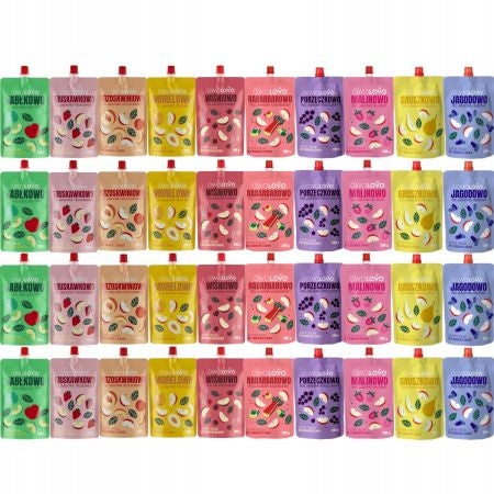 Owolovo Mix of fruit mousses Mega Set 40 x 200 g mix with plum mousse Manufacturer code OWOLOVO deserek dla dzieci MIX SMAKÓW