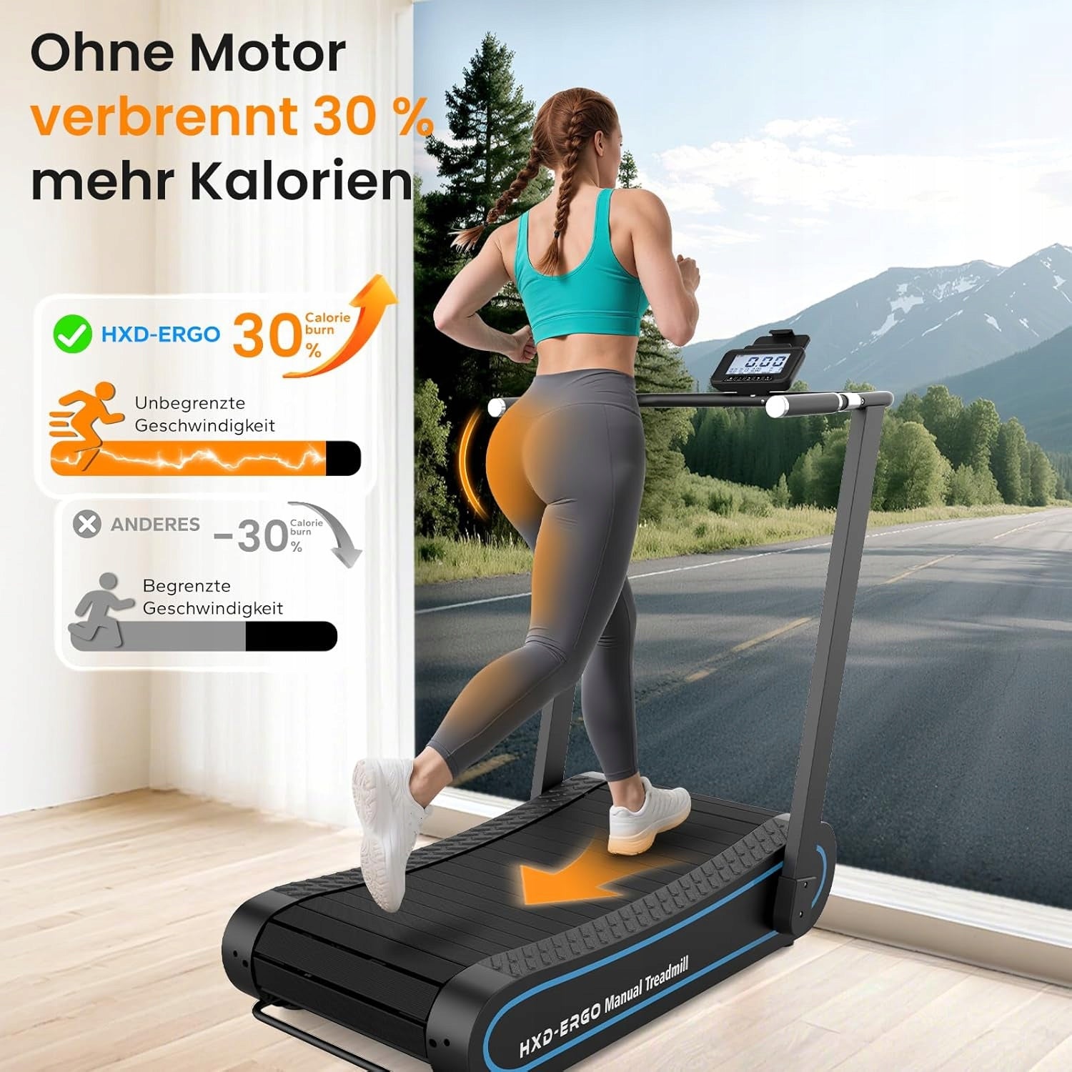 P/40 HXD-ERGO Treadmill without Drive Folding Treadmill with Running App Kind magnetic