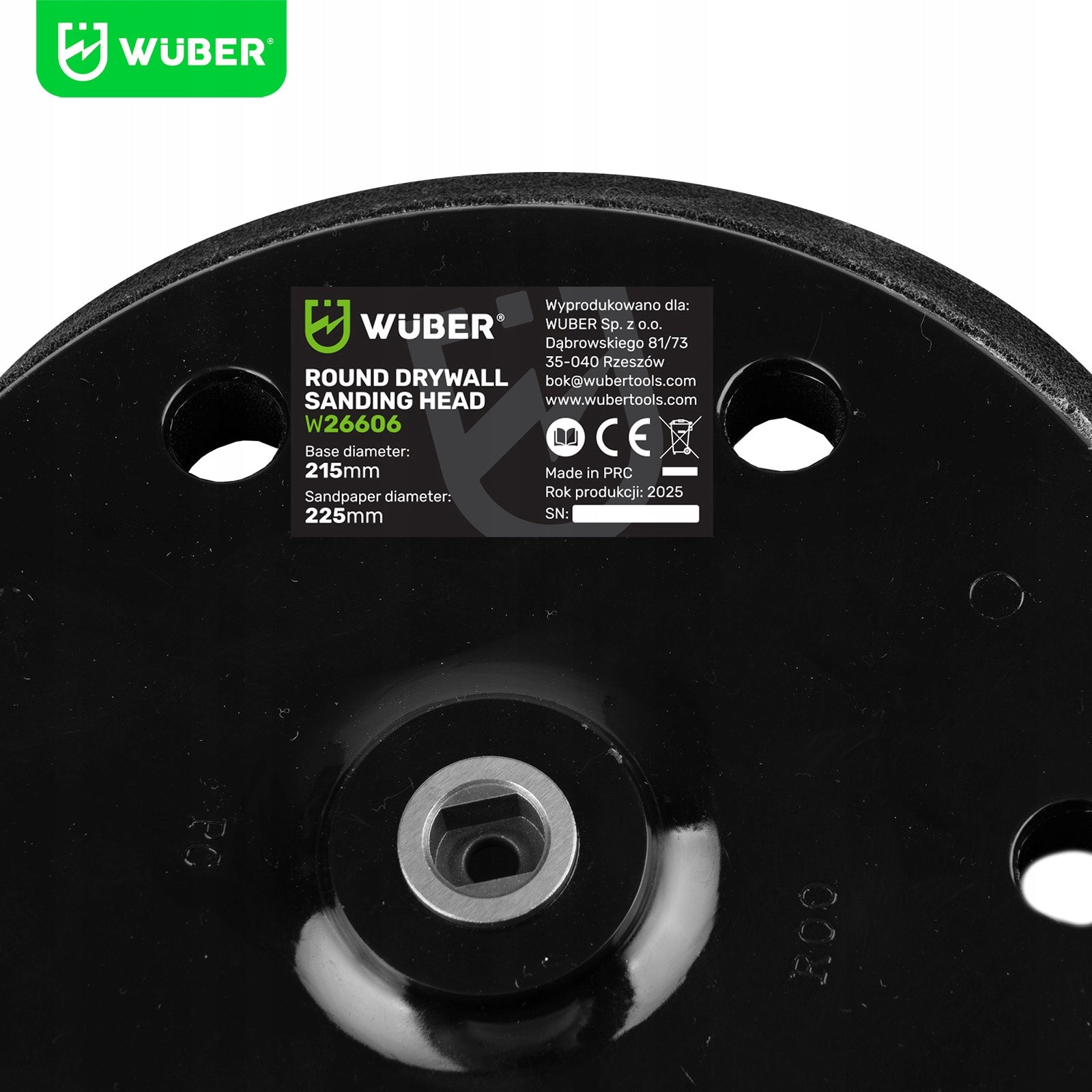 PAD FOR GRINDER FOR FINISH ROUND DISC ADAPTER HEAD DISC 215MM WUBER Manufacturer code W26606 PAD DO SZLIFIERKI