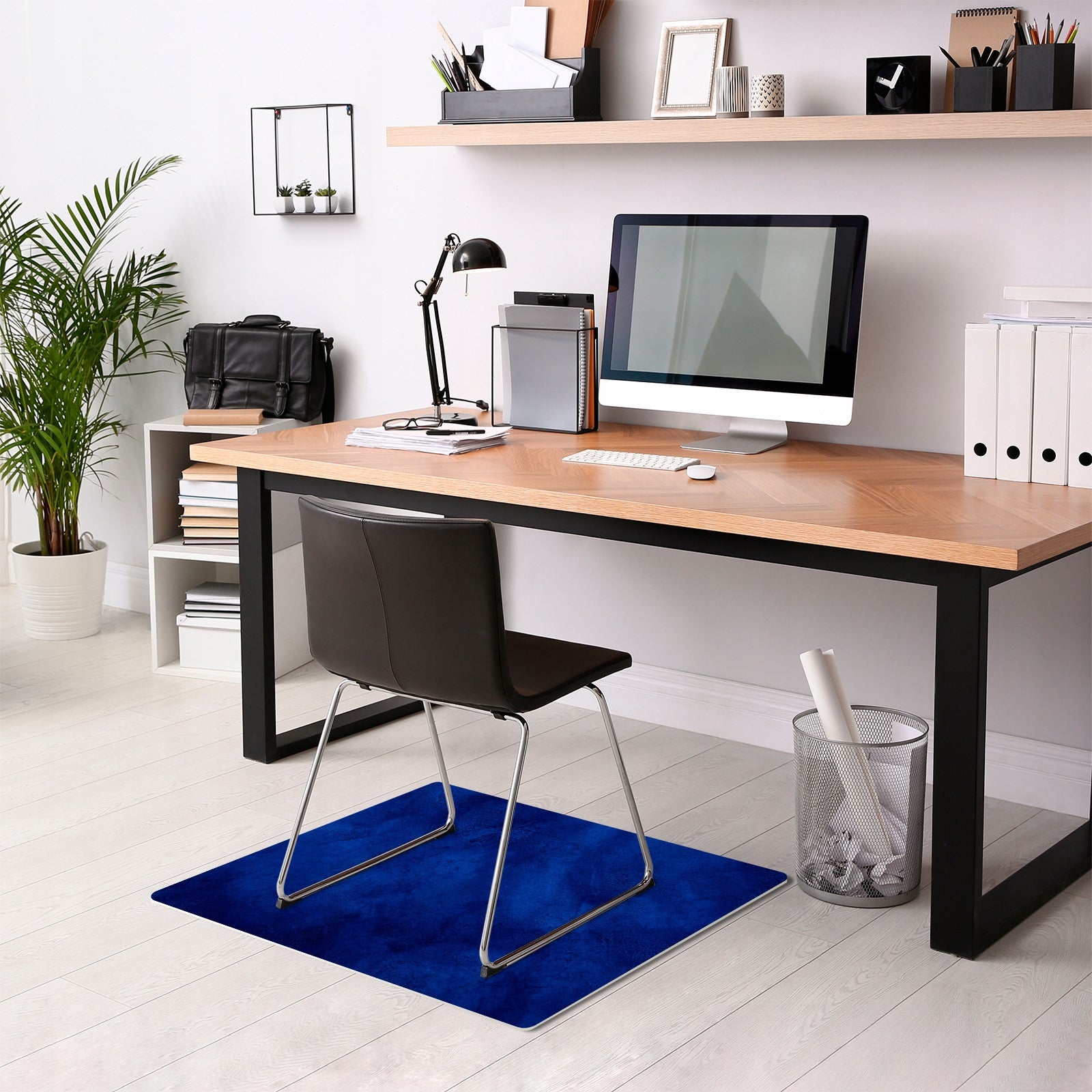 PAD MAT FOR PROTECTIVE CHAIR NAVY BLUE CONCRETE 2,0 mm 100cm For floor