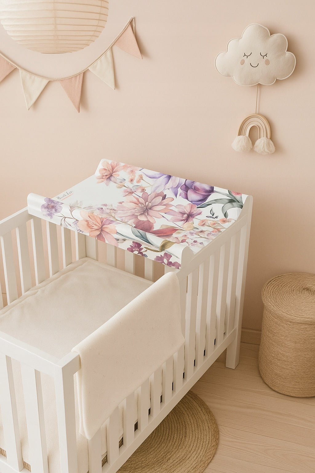 PADDED CHANGING TABLE FOR COT MEADOW FLOWER LINE PREMIUM Brand AkcesBaby