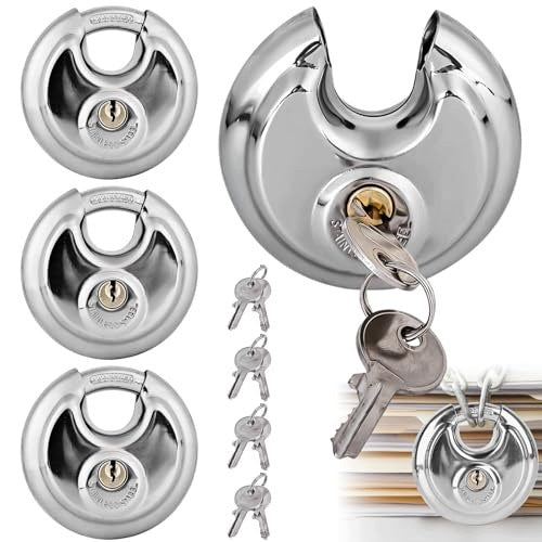 PADLOCK ROUND STAINLESS STEEL 70MM HEADBAND LOCK 4 PIECES STEEL Brand no brand