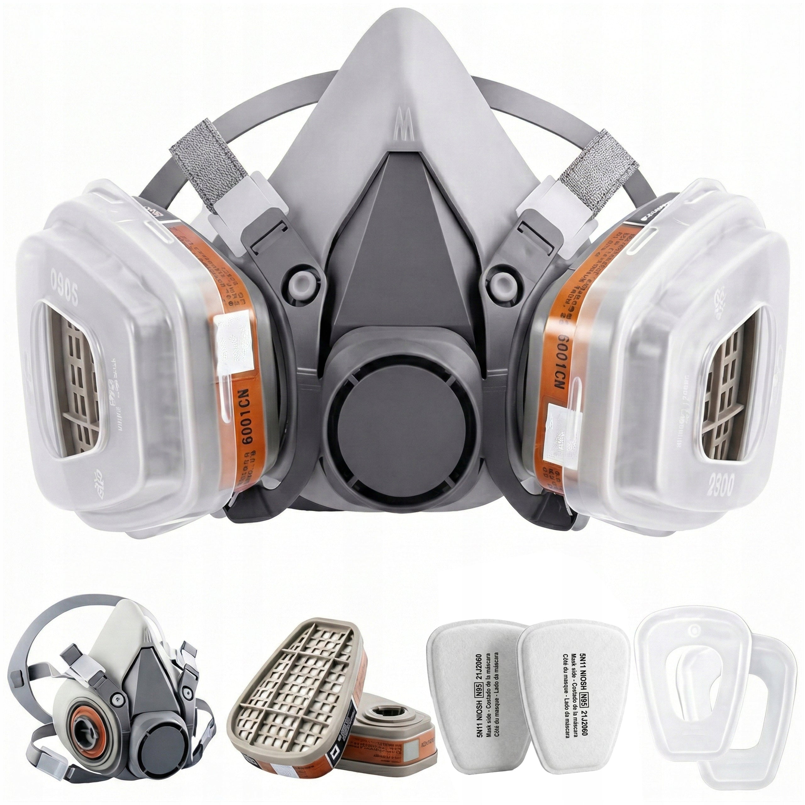 PAINT MASK HALF MASK PROTECTIVE DUST COVER SET CARTRIDGES FILTERS N95
