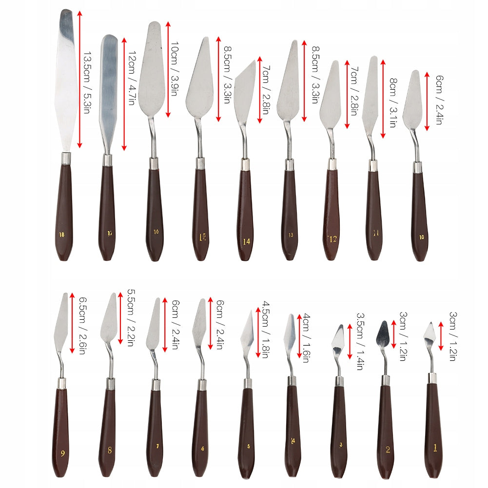 PAINT SPATULAS SET OF SPATULAS FOR PAINTING PAINT MASS 18 ELEMENTS Manufacturer code LIES