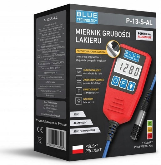 PAINT THICKNESS GAUGE BLUE TECHNOLOGY P-13-S-AL ALUMINIUM STEEL up to 5000µm Brand Blue Technology