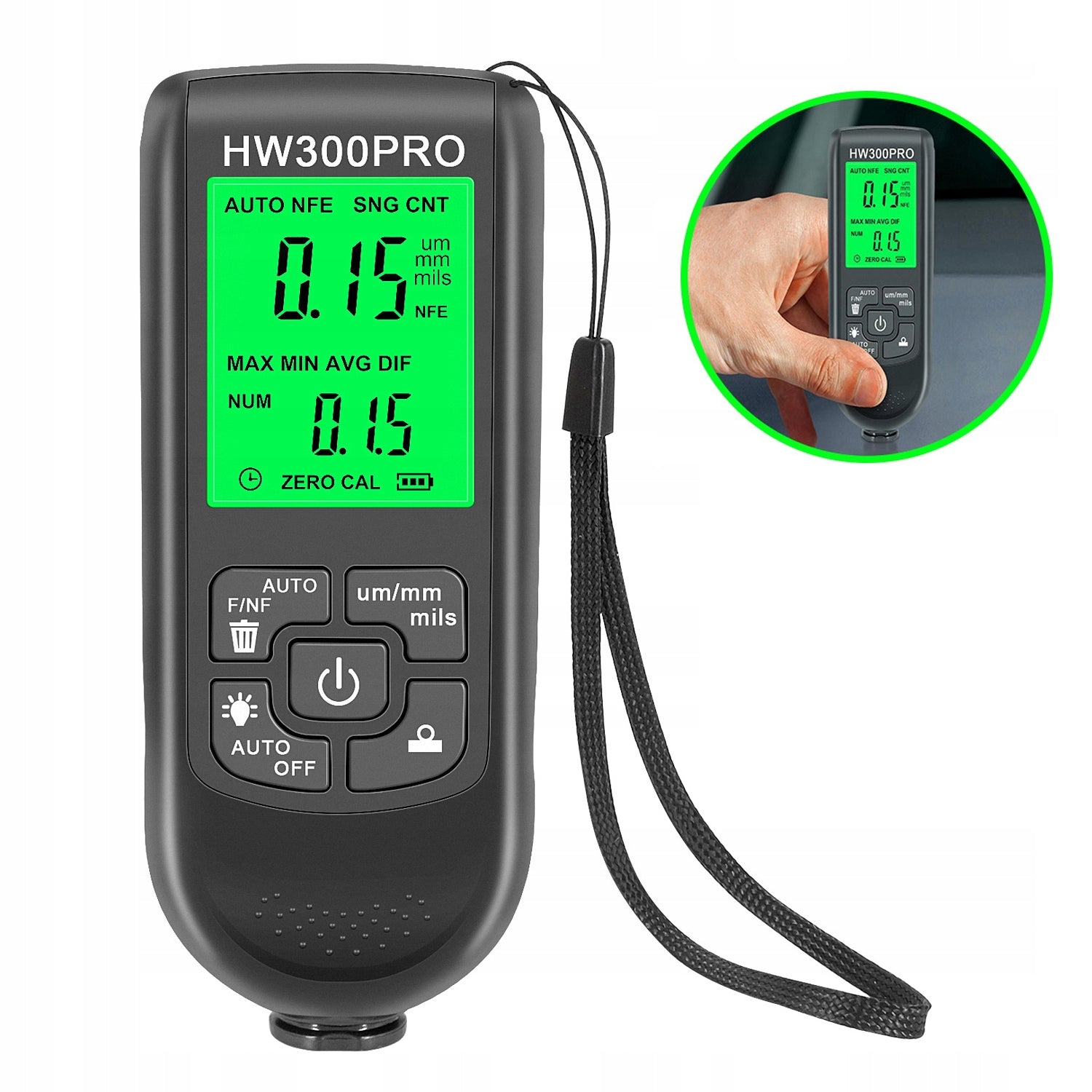 PAINT THICKNESS GAUGE TESTER SENSOR LCD ALUMINUM STEEL PROBE Manufacturer code 6909392472522