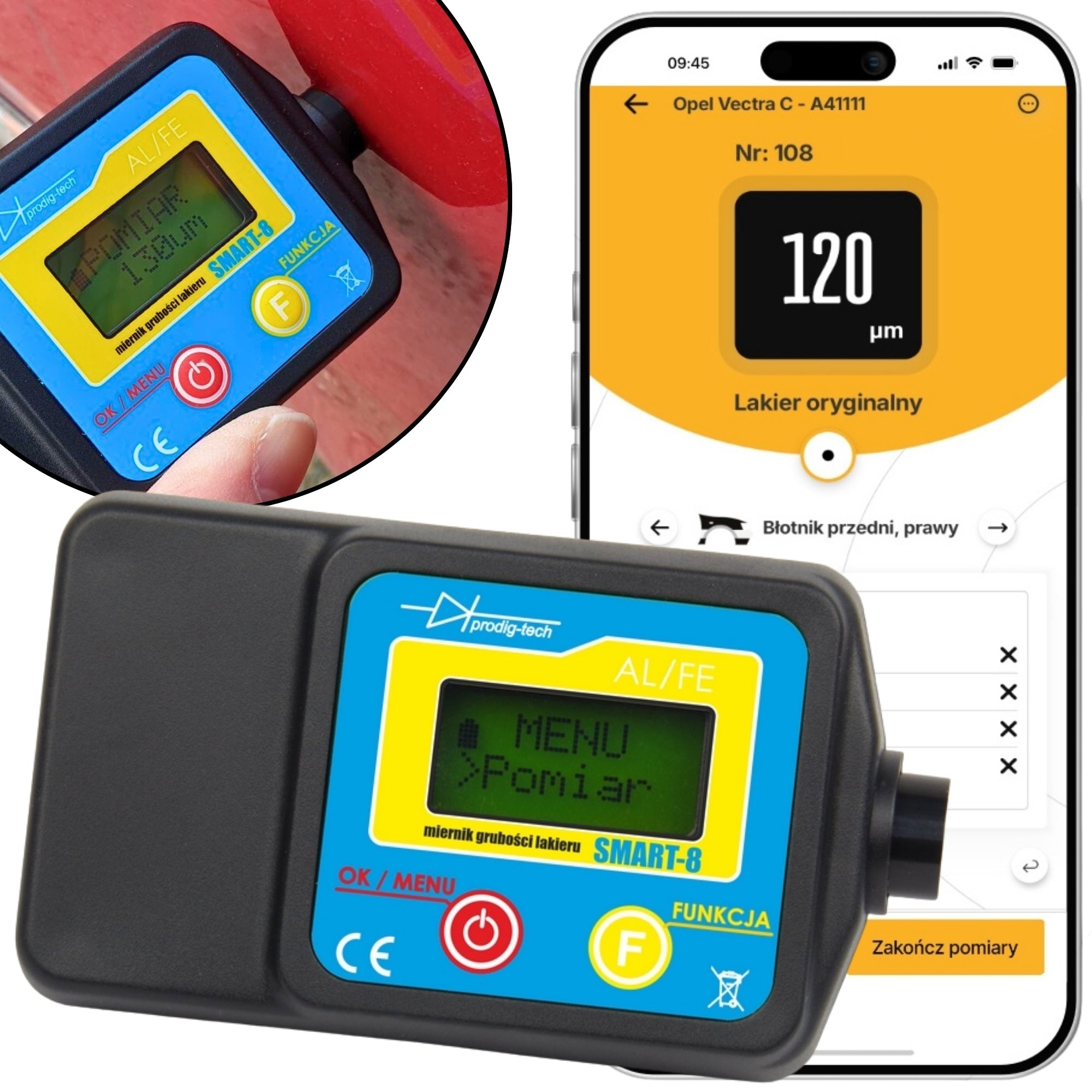 PAINT THICKNESS METER TESTER SMART 8 GL-SMART-8 APPLICATION Android iOS Manufacturer code GL-SMART-8