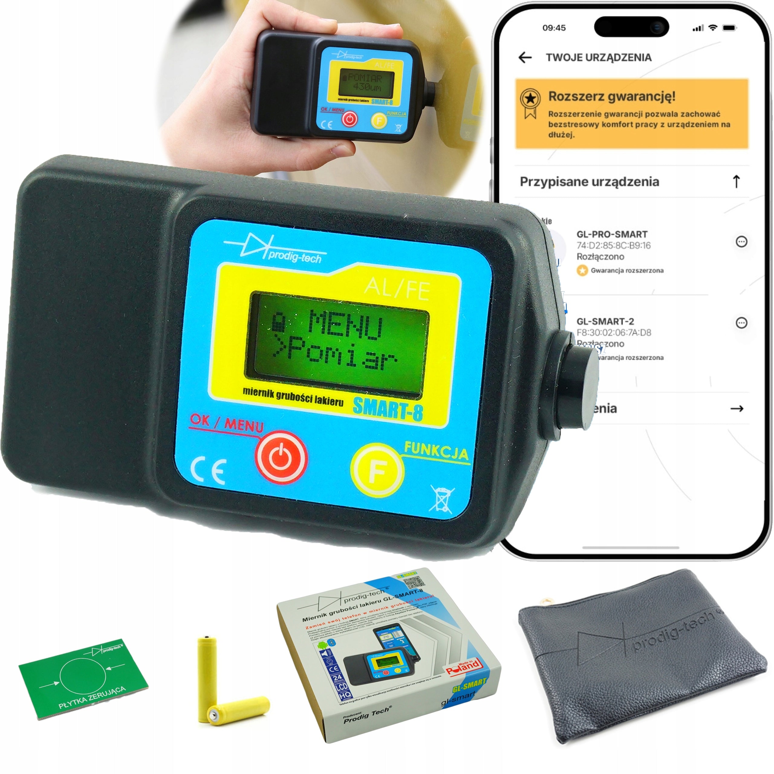 PAINT THICKNESS METER TESTER SMART 8 GL-SMART-8 APPLICATION Android iOS