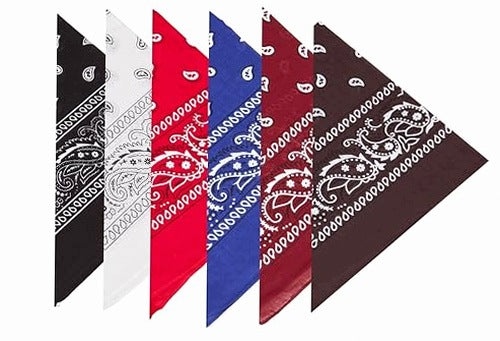 PAISLEY COTTON BANDANA FOR HAIR HEADBAND 12 PCS COTTON