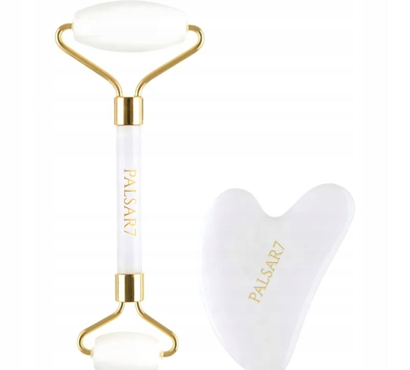 PALSAR7 Massage Roller and Guasha White Jade Face Massage Roller and Accessories