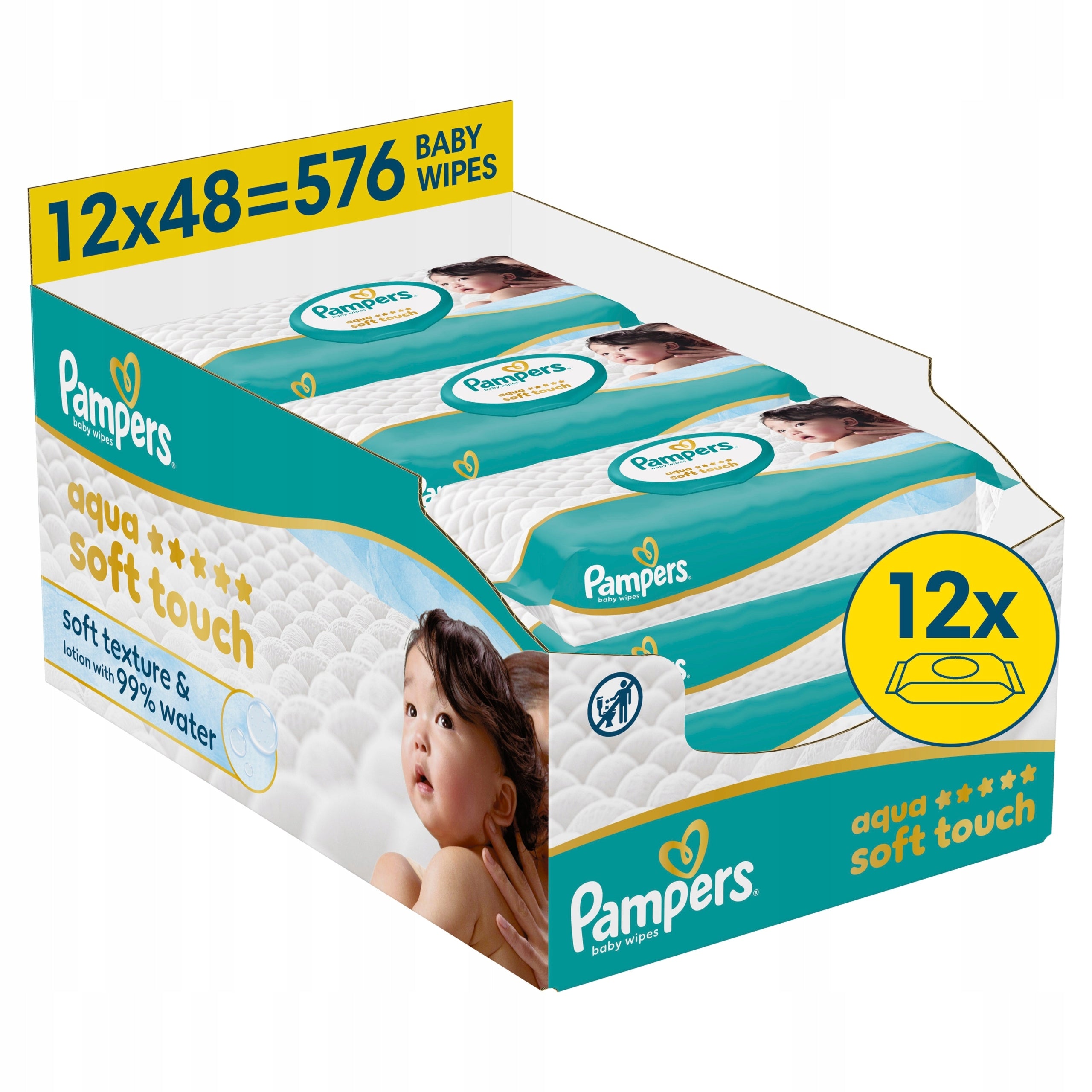 PAMPERS AQUA SOFT TOUCH wipes for children 12x48pcs