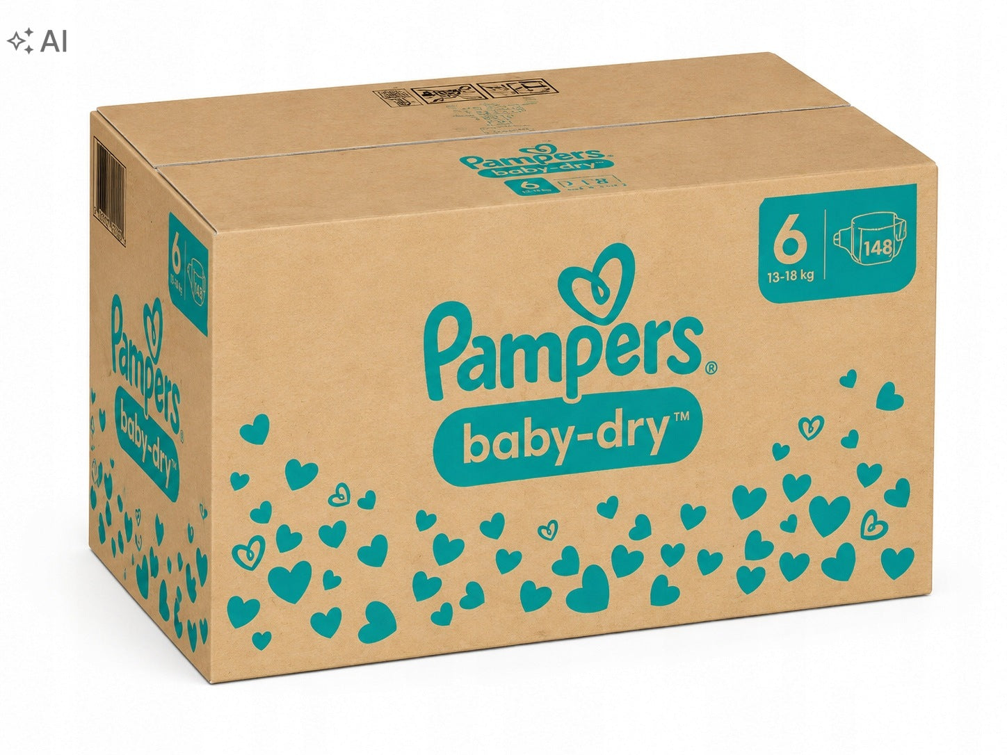 PAMPERS BABY DRY DIAPERS SIZE 6 13-18 KG 148 PCS