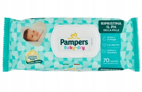PAMPERS BABY DRY moisturizing wipes 70 pieces
