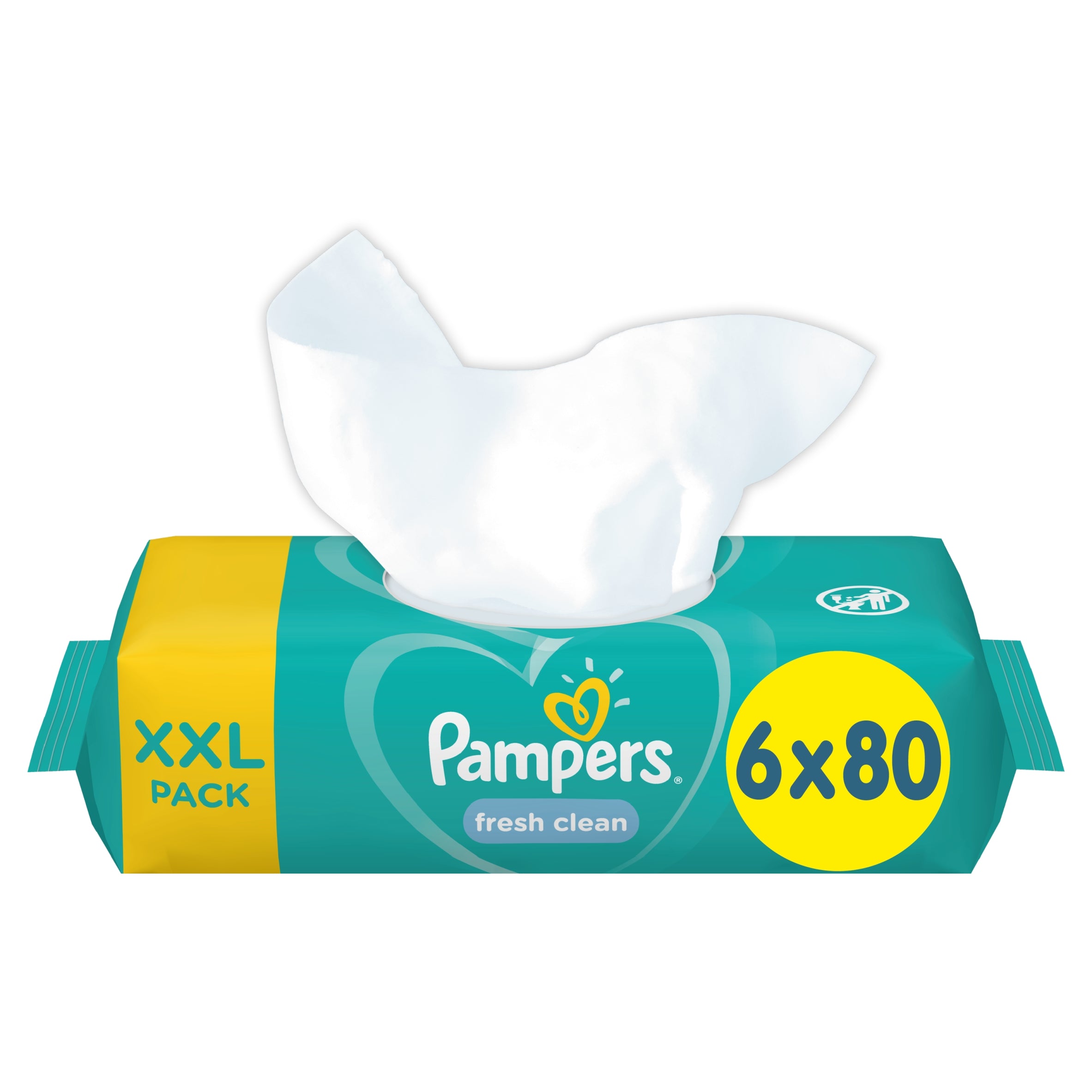 PAMPERS FRESH CLEAN wet wipes for children op. 6x80 pcs EAN (GTIN) 8006540174746