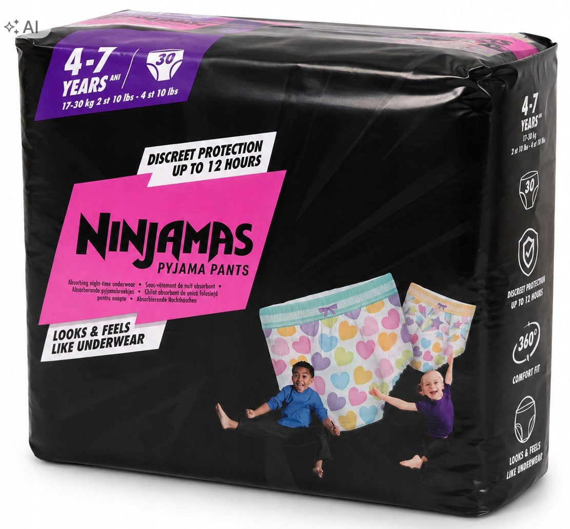 PAMPERS NINJAMAS 4-7 YEARS 17-30 KG 30 PCS DIAPERS FOR CHILDREN