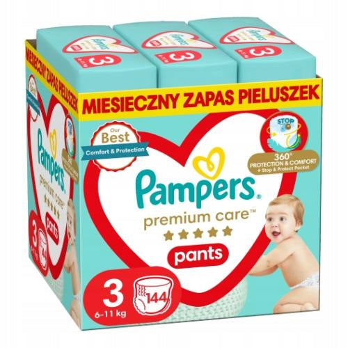 PAMPERS Premium Care Diapers size 3, 6-11kg 144 pieces