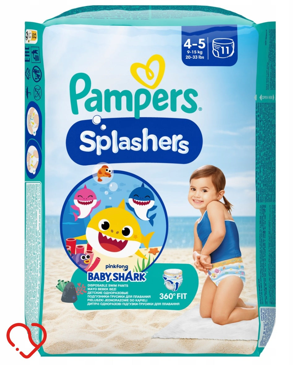 PAMPERS SPLASHERS DIAPERS FOR SWIMMING POOL SIZE 4-5 9-15KG 11pcs