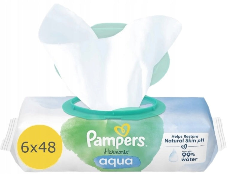 PAMPERS WET WIPES HARMONIE AQUA 6x48 Brand Pampers