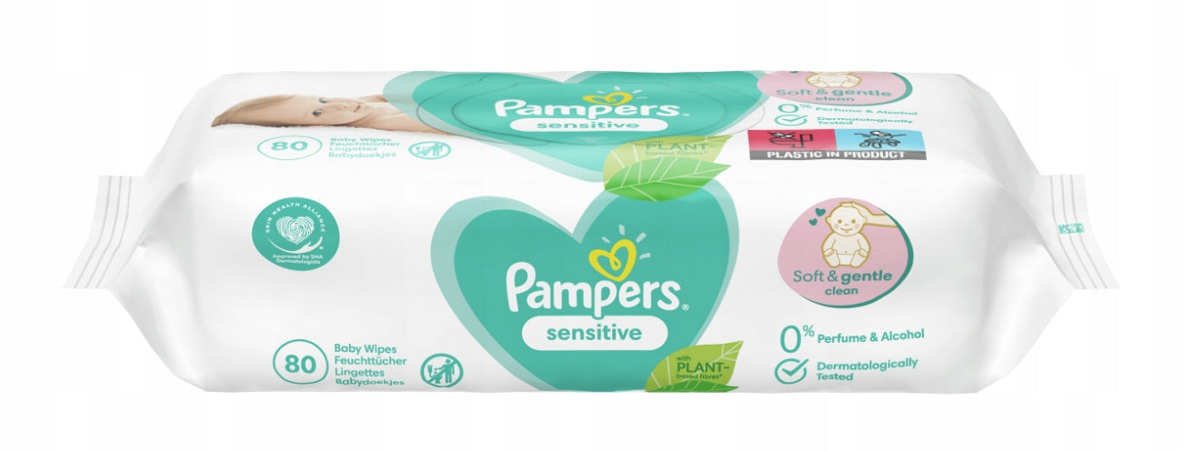 PAMPERS WET WIPES SENSITIVE FOR CHILDREN SET OF 15 x 80 pcs. Brand Pampers