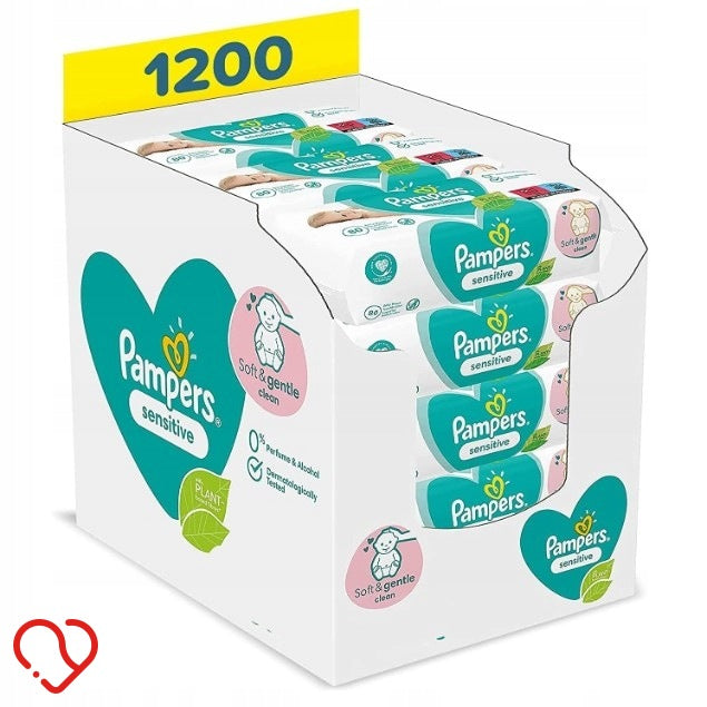 PAMPERS WET WIPES SENSITIVE FOR CHILDREN SET OF 15 x 80 pcs.