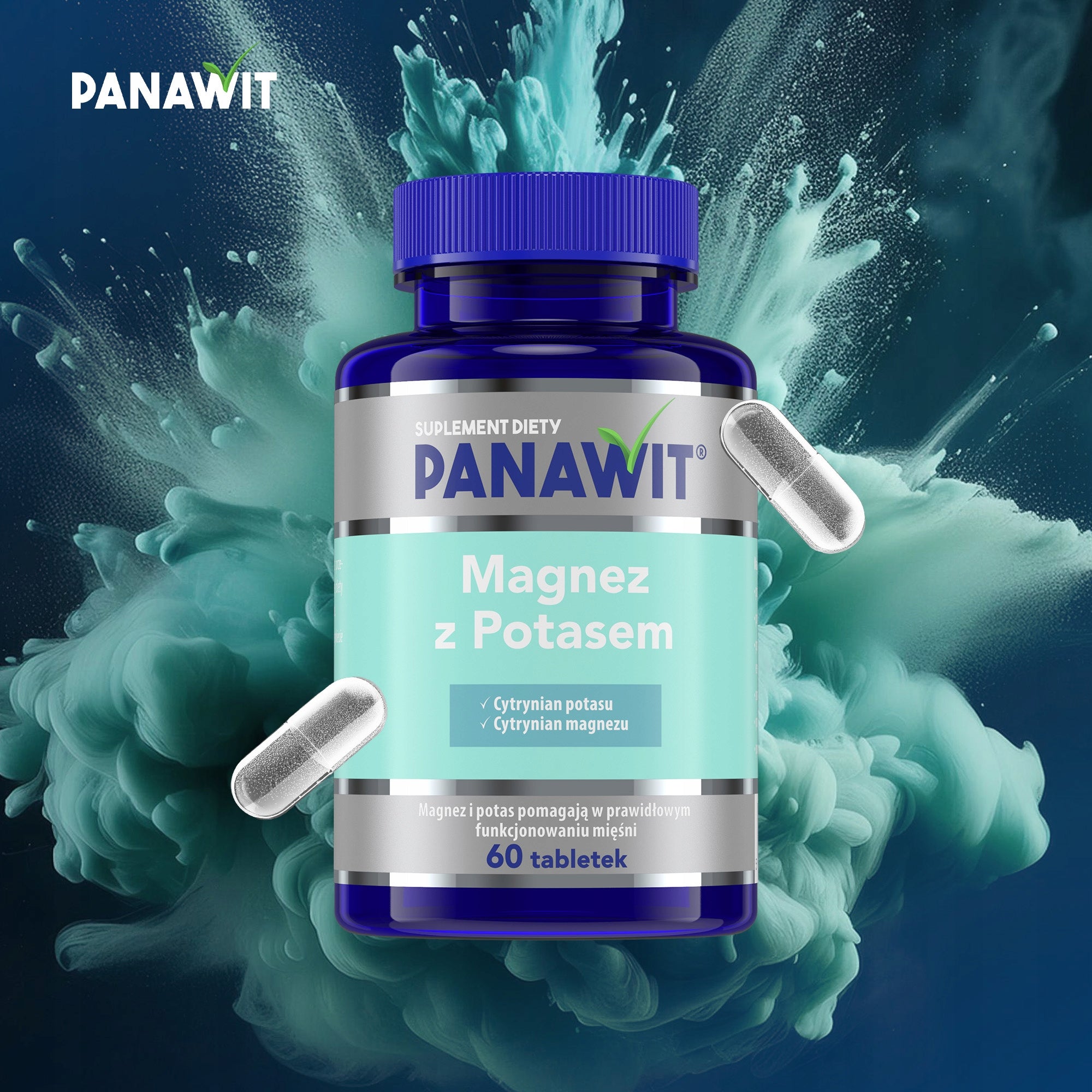 PANAWIT Magnesium with Potassium 60 tabl. Helps to reduce fatigue and fatigue Brand Panawit