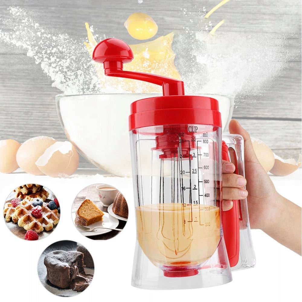 PANCAKE WAFFLE DOUGH PORTIONING DISPENSER CONTAINER WITH MEASURING CUP Brand no brand