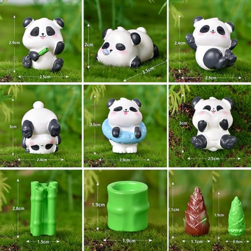 PANDA DECORATIVE FIGURINES FOR CAKE RESIN ANIMALS 10 PCS. for birthday Manufacturer code SWC5908151502556