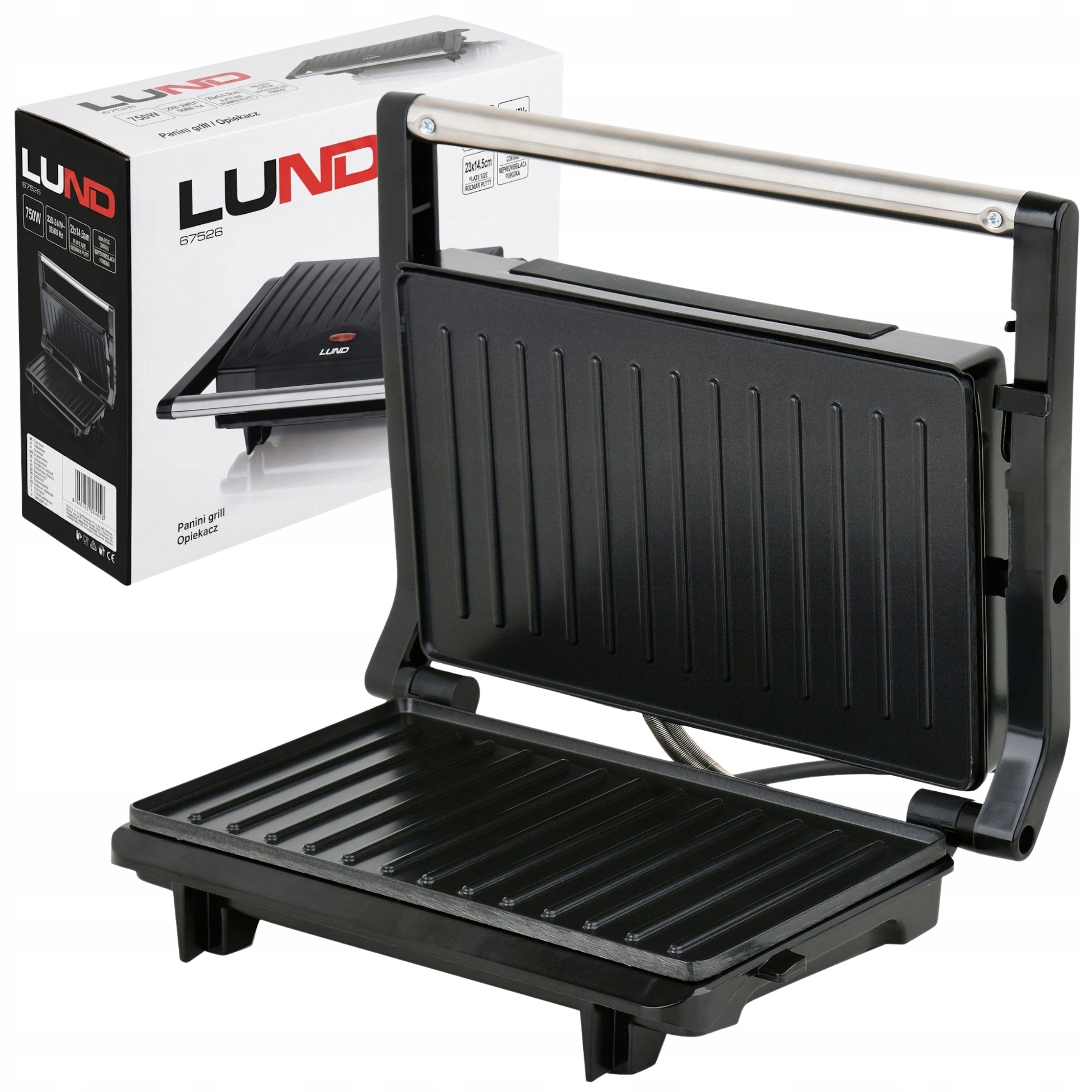 PANINI ELECTRIC GRILL SANDWICH TOASTER OVEN 750W LUND