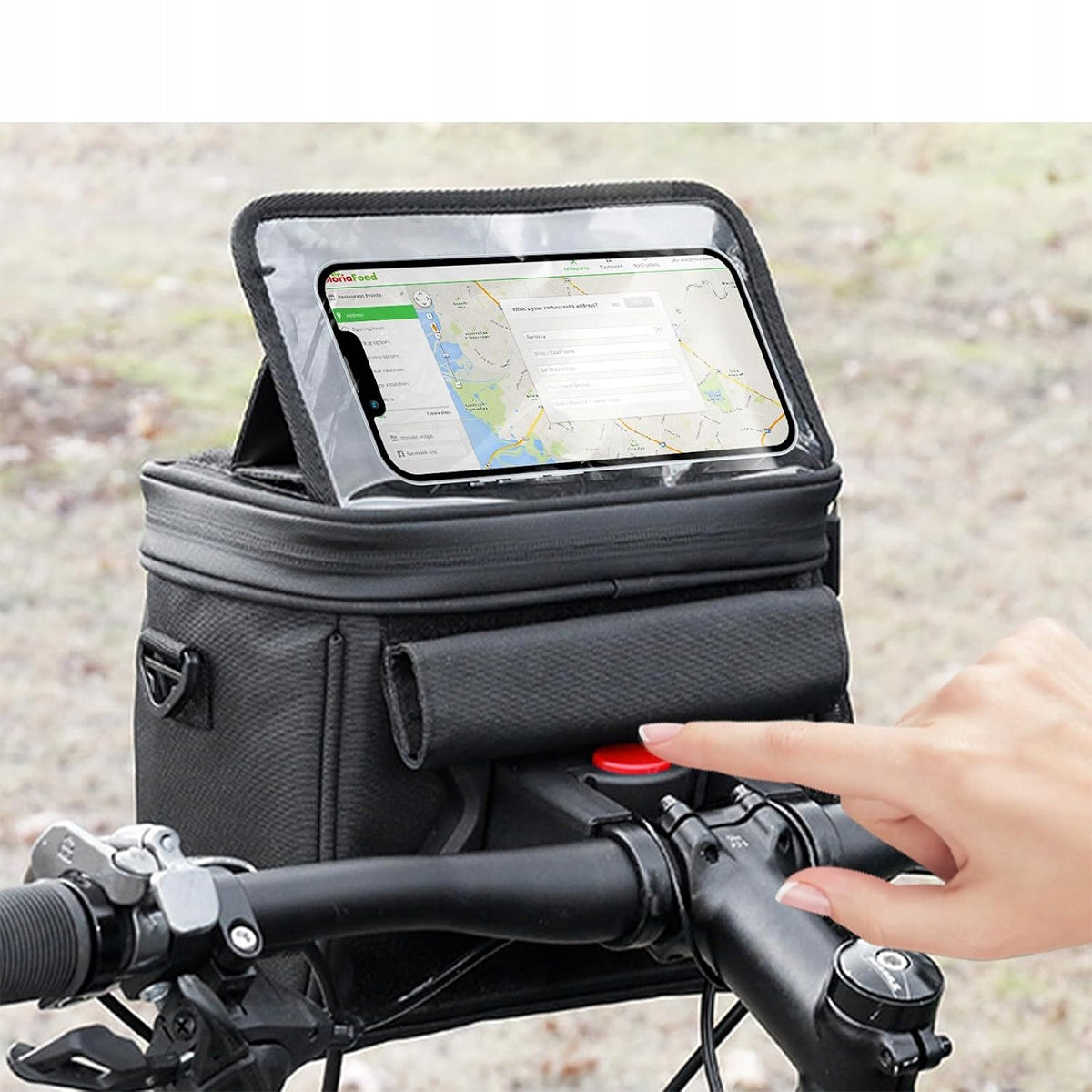 PANNIER BICYCLE BAG FOR HANDLEBARS BICYCLE PHONE WATERPROOF ROOMY 5L Kind front