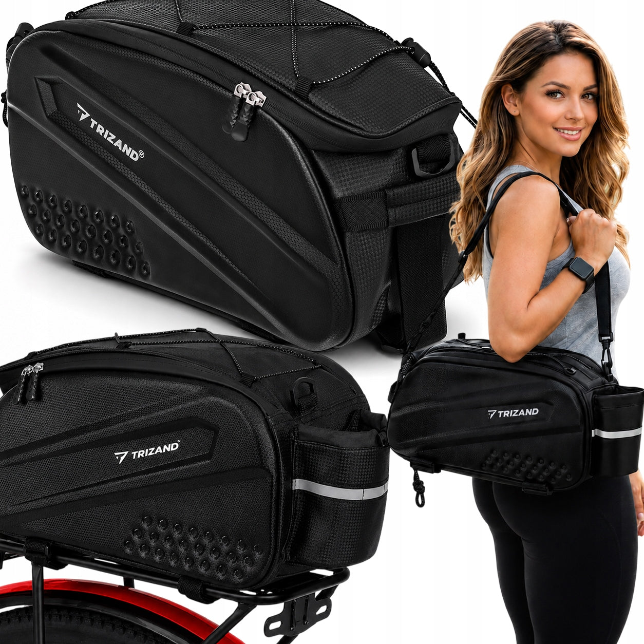 PANNIER BICYCLE BAG FOR TRUNK WATERPROOF ARM TRUNK LARGE ROOMY 10L