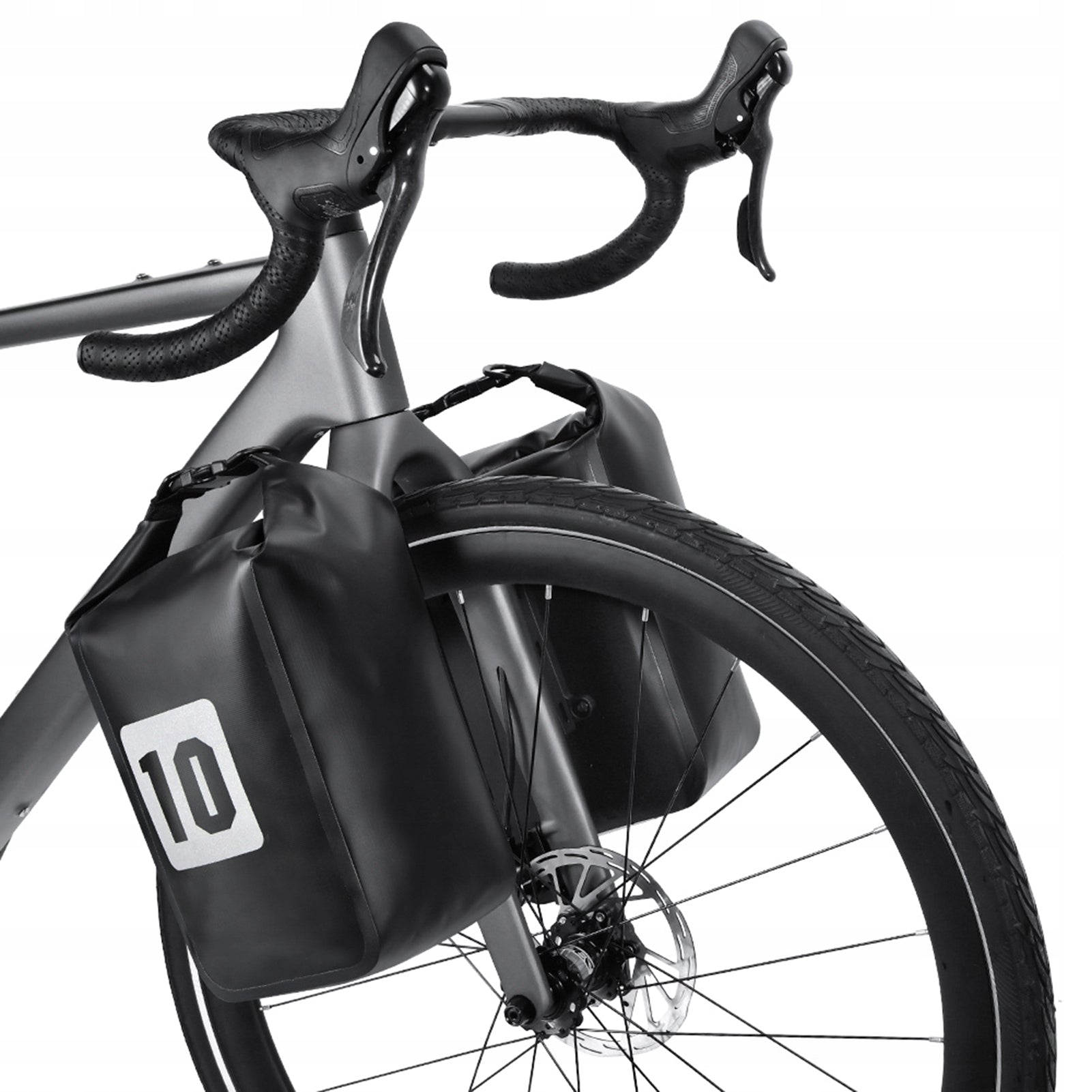 PANNIER BICYCLE BAG WITH MTB FORK HOLDER BLACK WATERPROOF 10 L Capacity 10 l