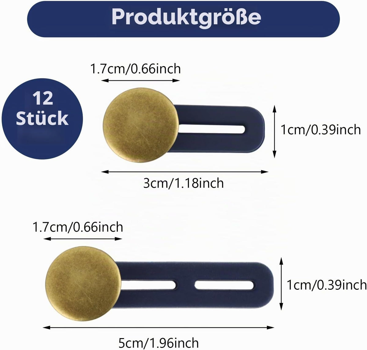 PANTS BUTTON EXTENSIONS 12 PIECES FOR SEAMLESS SHIRT JEANS Manufacturer code Bez marki