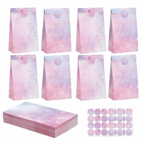 PAPER BAGS FOR GIRLS GRADIENT PINK PURPLE GIFT 36 PCS