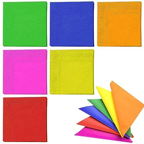 PAPER COCKTAIL NAPKINS 120PCS MULTICOLOR FOR BIRTHDAY PARTY Brand no brand