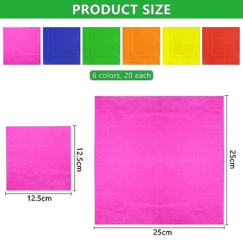 PAPER COCKTAIL NAPKINS 120PCS MULTICOLOR FOR BIRTHDAY PARTY Manufacturer code Nieoznaczona