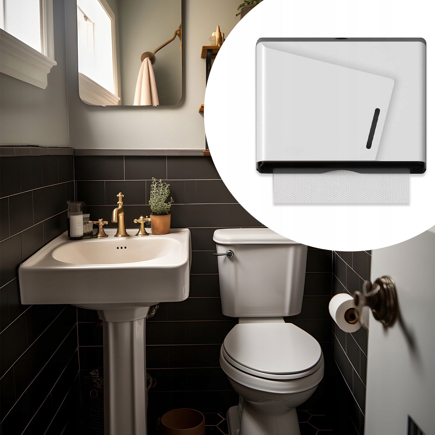PAPER TOWEL CONTAINER WALL-MOUNTED FEEDER ZZ DISPENSER WHITE CONVENIENT Brand MEMFLOW