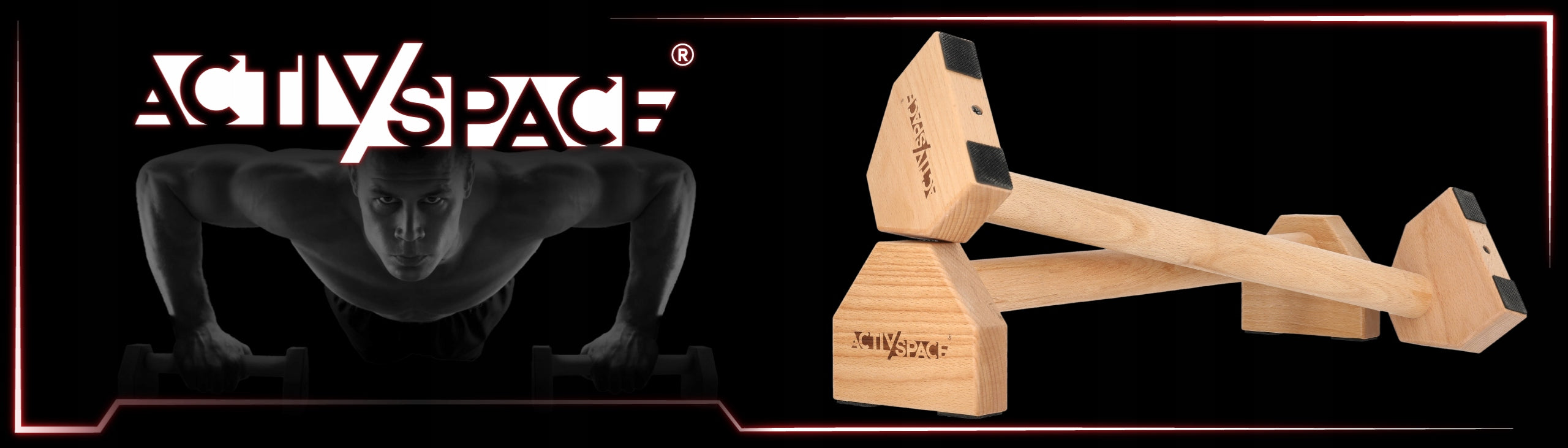 PARALETTES WOODEN HANDLES FOR PUSH-UPS CALISTHENICS LONG STRONG 50CM ACTIV Additional features non-slip base